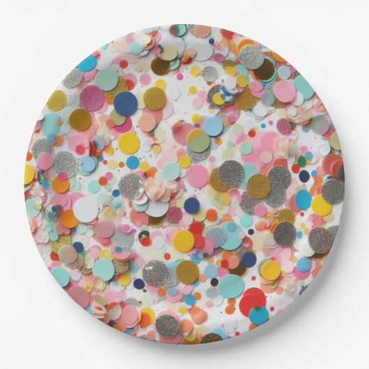 Confetti papieren borden! papieren bordje (Voorkant)