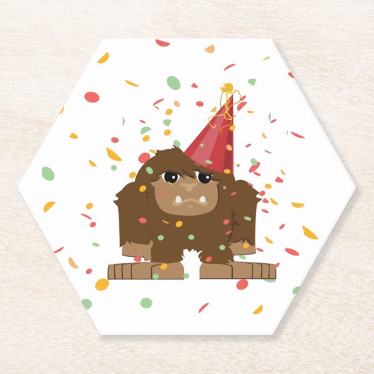 Confetti Party Bigfoot Kartonnen Onderzetters (Voorkant)