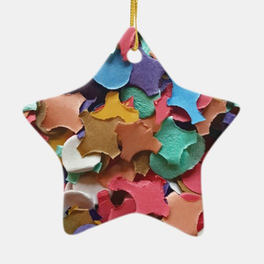 Confetti Party Carnival Colorful Paper Funny Keramisch Ornament (Achterkant)