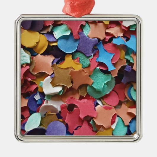 Confetti Party Carnival Colorful Paper Funny Metalen Ornament (Voorkant)