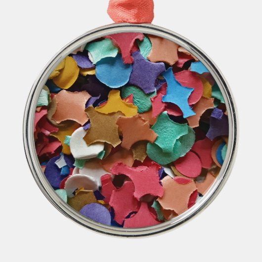 Confetti Party Carnival Colorful Paper Funny Metalen Ornament (Voorkant)