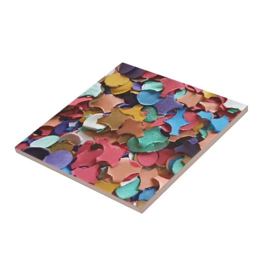 Confetti Party Carnival Colorful Paper Funny Tegeltje (Zijkant)