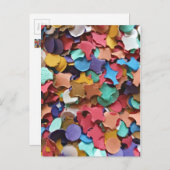 Confetti Party Carnival Colorful Paper Funny Uitnodiging Briefkaart (Voorkant / Achterkant)