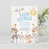 Confetti Party Forest Animals Party Petten Verjaar Kaart (Staand voorkant)