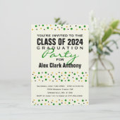 Confetti Party Invitation 2024 Afstuderen Kaart (Staand voorkant)
