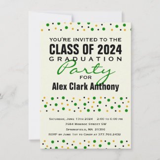 Confetti Party Invitation 2024 Afstuderen Kaart