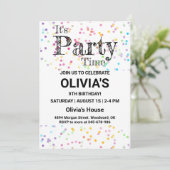 Confetti party nodigt uit, het is tijd van de Part Kaart (Staand voorkant)