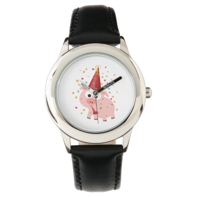 Confetti Party pig Horloge (Voorkant)