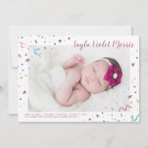Confetti Party roze en Blue Sparkle Birth
