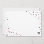 Confetti Party roze en Blue Sparkle Birth Aankondiging (Achterkant)