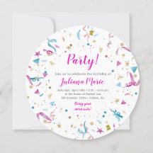 Confetti Party roze en Blue Sparkle Birthday
