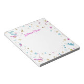 Confetti Party roze en Blue Sparkle Notitieblok (Schuin)