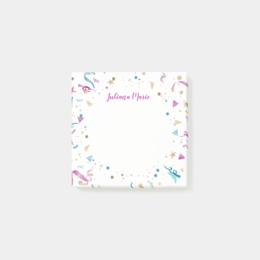 Confetti Party roze en Blue Sparkle Post-it® Notes (Voorkant)