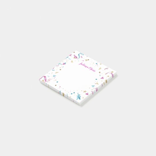 Confetti Party roze en Blue Sparkle Post-it® Notes (Schuin)