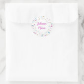Confetti Party roze en Blue Sparkle Ronde Sticker (Tas)