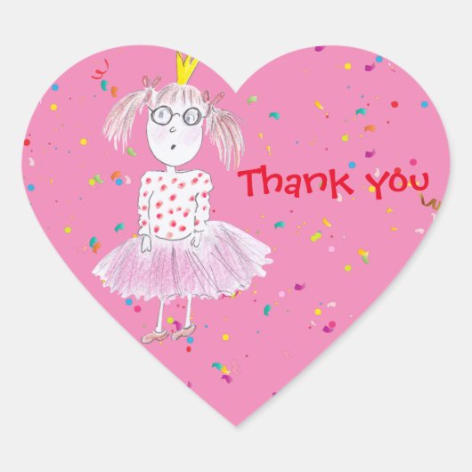 Confetti Party Roze Sticker (Voorkant)