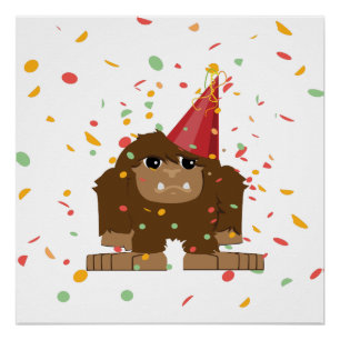 Confetti Party Sasquatch Bigfoot Poster