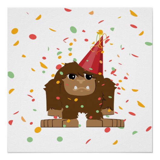 Confetti Party Sasquatch Bigfoot Poster (Voorkant)