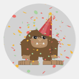 Confetti Party Sasquatch Bigfoot Ronde Sticker