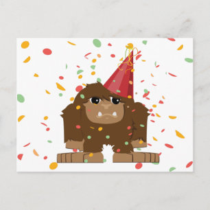 Confetti Party Sasquatch Bigfoot Uitnodiging Briefkaart