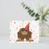 Confetti Party Sasquatch Bigfoot Uitnodiging Briefkaart (Staand voorkant)