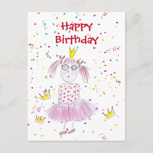 Confetti Party wit Briefkaart (Voorkant)