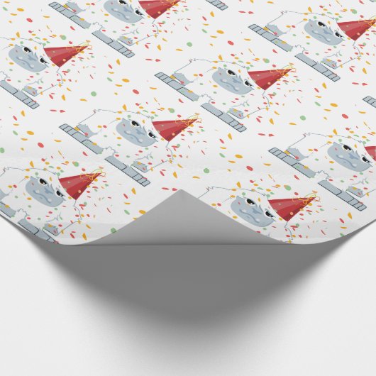 Confetti Party Yeti Cadeaupapier (Hoek)