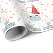 Confetti Party Yeti Cadeaupapier (Rol Hoek)