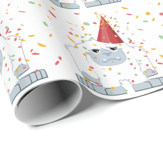 Confetti Party Yeti Cadeaupapier (Rol Hoek)