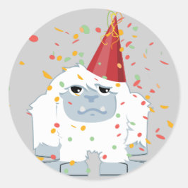 Confetti Party Yeti Ronde Sticker