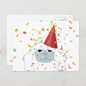 Confetti Party Yeti Uitnodiging Briefkaart (Voorkant / Achterkant)