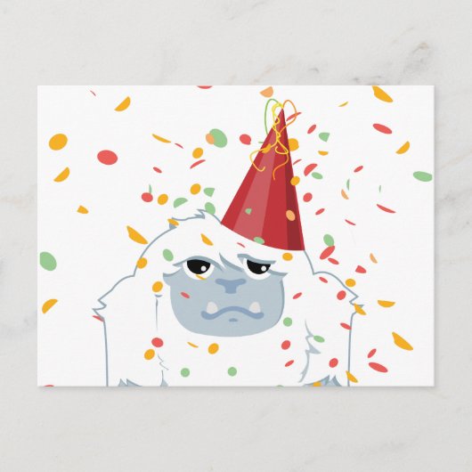 Confetti Party Yeti Uitnodiging Briefkaart (Voorkant)