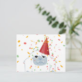 Confetti Party Yeti Uitnodiging Briefkaart (Staand voorkant)