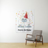 Confetti Party Yeti Wandkleed (In situ)