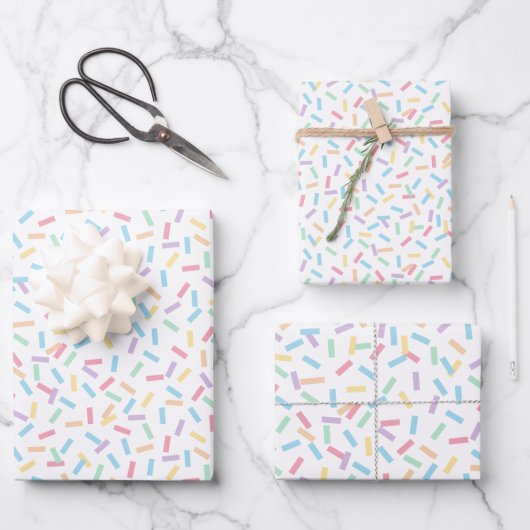 Confetti Pastels (Sprinkles) Inpakpapier Vel (Voorkant)