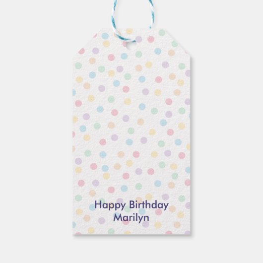 Confetti Pastels (Stippen) Cadeaulabel (Achterkant)