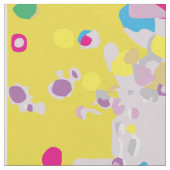 Confetti Pattern Yellow Fabric Stof (Close Up)