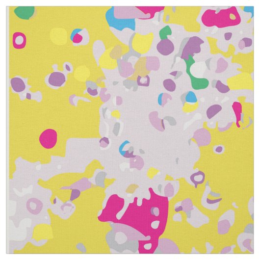 Confetti Pattern Yellow Fabric Stof (Swatch)