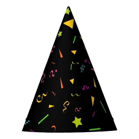Confetti Patterned Paper Party Pet Feesthoedjes (Voorkant)