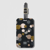 Confetti Peach, Maple, Grey and Gold Glitter Bagagelabel (Voorkant (verticaal))