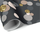 Confetti Peach, Maple, Grey and Gold Glitter Cadeaupapier (Rol Hoek)