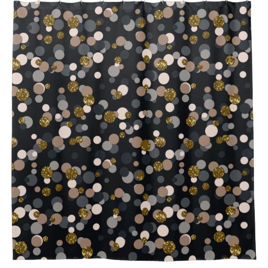 Confetti Peach, Maple, Grey and Gold Glitter Douchegordijn (Voorkant)