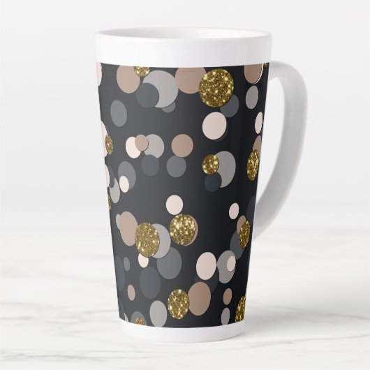 Confetti Peach, Maple, Grey and Gold Glitter Latte Mok (Rechterhoek)