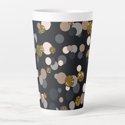 Confetti Peach, Maple, Grey and Gold Glitter Latte Mok (Voorkant)