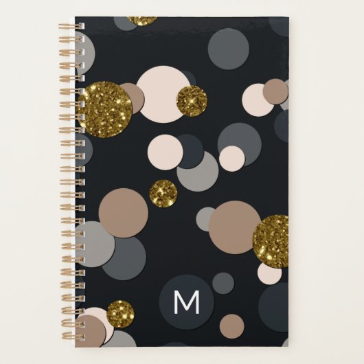 Confetti Peach, Maple, Grey and Gold Glitter Planner (Voorkant)