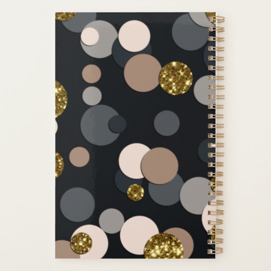 Confetti Peach, Maple, Grey and Gold Glitter Planner (Achterkant)