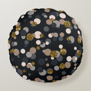 Confetti Peach, Maple, Grey and Gold Glitter Rond Kussen