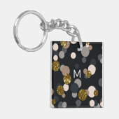 Confetti Peach, Maple, Grey and Gold Glitter Sleutelhanger (Voorkant Links)