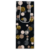 Confetti Peach, Maple, Grey and Gold Glitter Wijn Cadeautas (Voorkant)