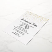 Confetti Pensioenregeling Gold Folie Uitnodiging (Gedraaid)